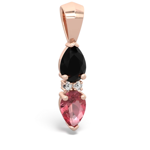 onyx-tourmaline bowtie pendant