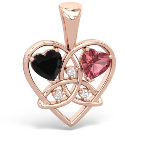 onyx-tourmaline celtic heart pendant