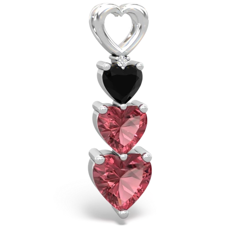 onyx-tourmaline three stone pendant