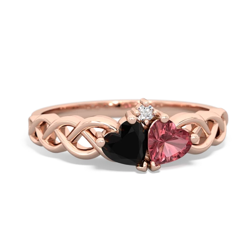 onyx-tourmaline celtic braid ring