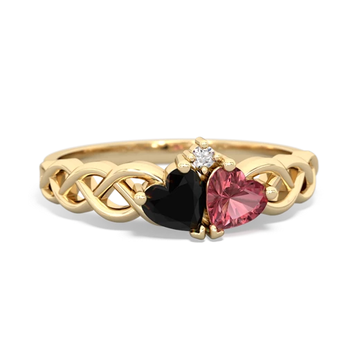 onyx-tourmaline celtic braid ring