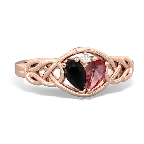 onyx-tourmaline celtic knot ring