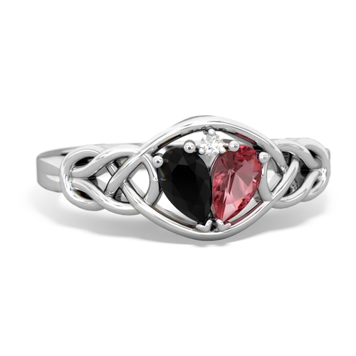 onyx-tourmaline celtic knot ring