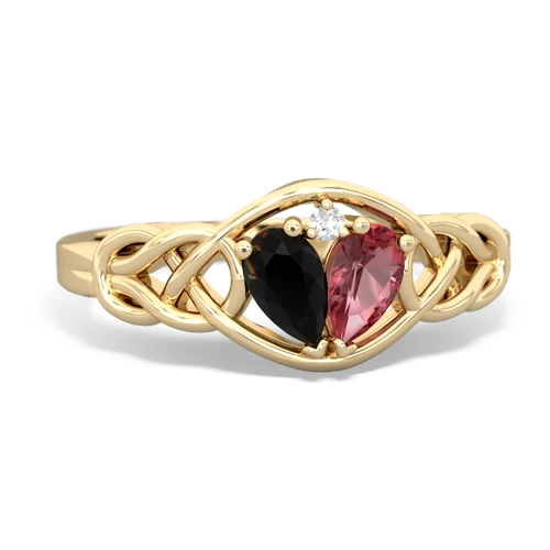 onyx-tourmaline celtic knot ring