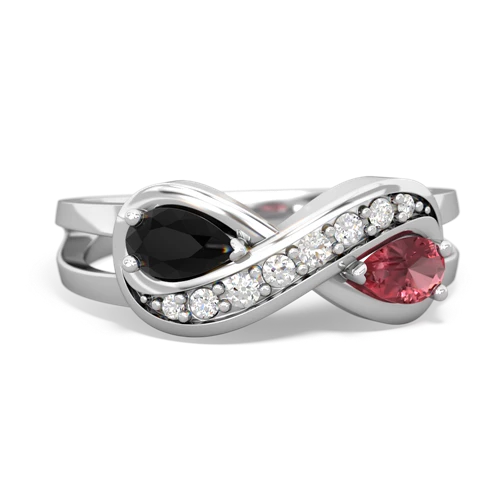 onyx-tourmaline diamond infinity ring