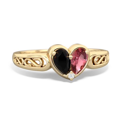 onyx-tourmaline filligree ring