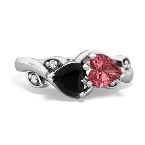 onyx-tourmaline floral keepsake ring