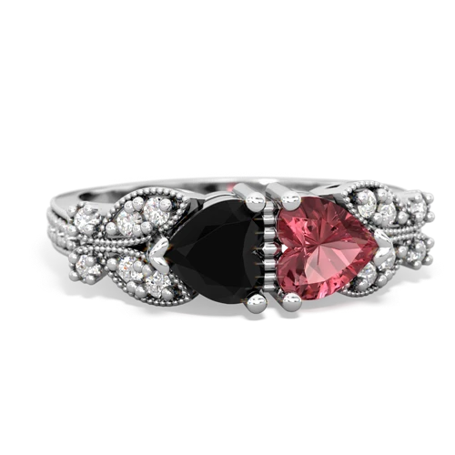 onyx-tourmaline keepsake butterfly ring