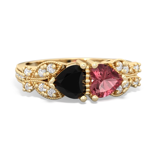 onyx-tourmaline keepsake butterfly ring