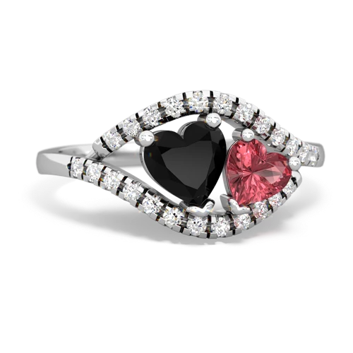 onyx-tourmaline mother child ring