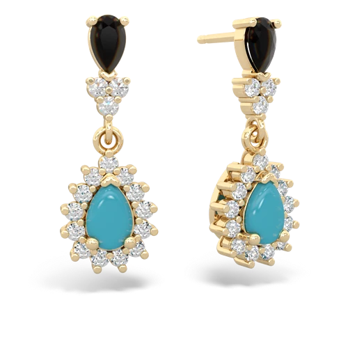 onyx-turquoise dangle earrings