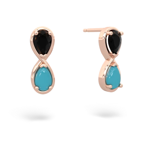onyx-turquoise infinity earrings