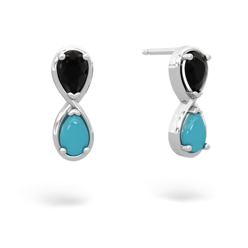onyx-turquoise infinity earrings