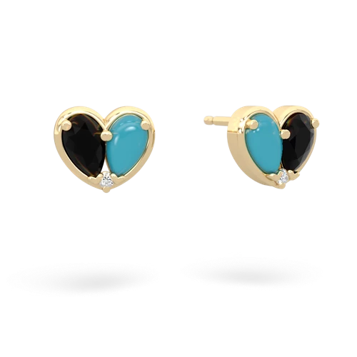 onyx-turquoise one heart earrings