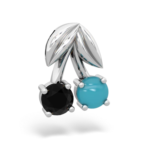 onyx-turquoise cherries pendant