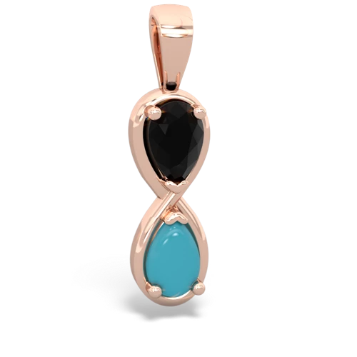 onyx-turquoise infinity pendant