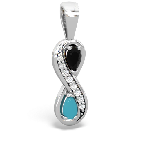 onyx-turquoise keepsake infinity pendant