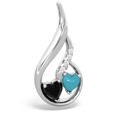 onyx-turquoise keepsake swirl pendant