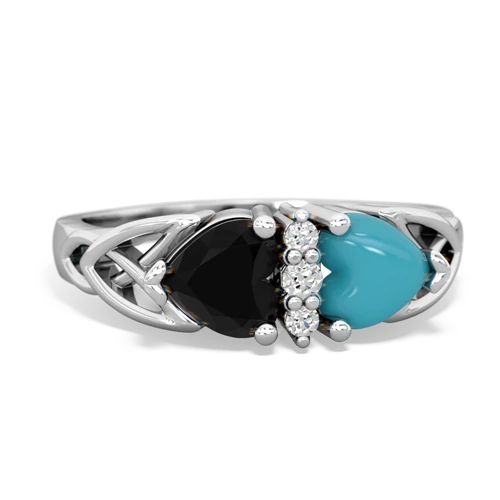 onyx-turquoise celtic ring