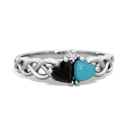 onyx-turquoise celtic braid ring