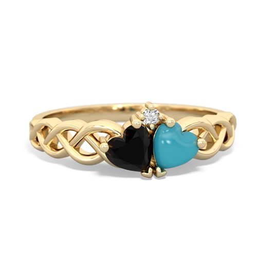 onyx-turquoise celtic braid ring