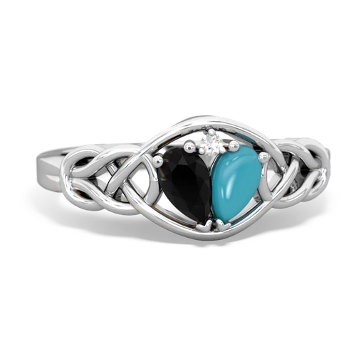 onyx-turquoise celtic knot ring