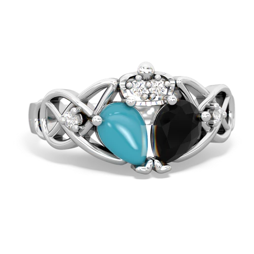 onyx-turquoise claddagh ring