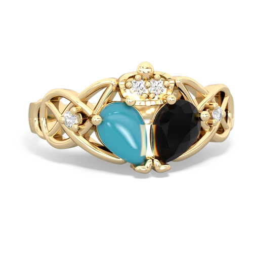 onyx-turquoise claddagh ring