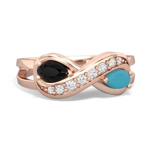 onyx-turquoise diamond infinity ring