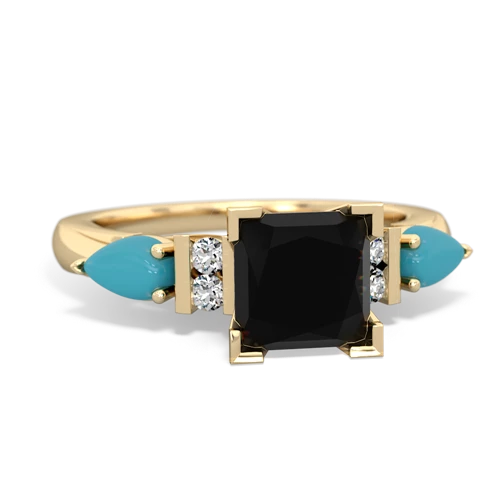 onyx-turquoise engagement ring