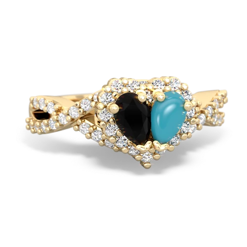 onyx-turquoise engagement ring