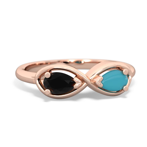 onyx-turquoise infinity ring