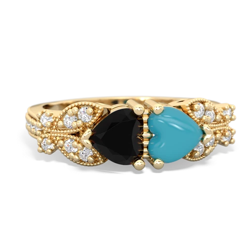 onyx-turquoise keepsake butterfly ring