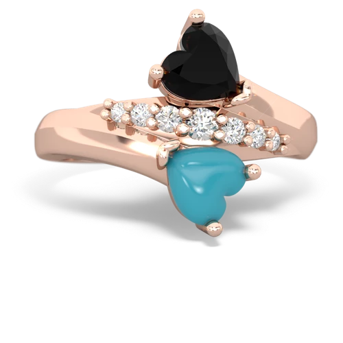 onyx-turquoise modern ring