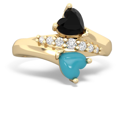onyx-turquoise modern ring