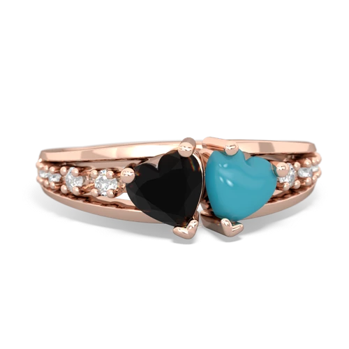 onyx-turquoise modern ring