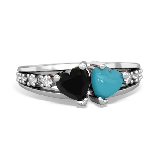 onyx-turquoise modern ring