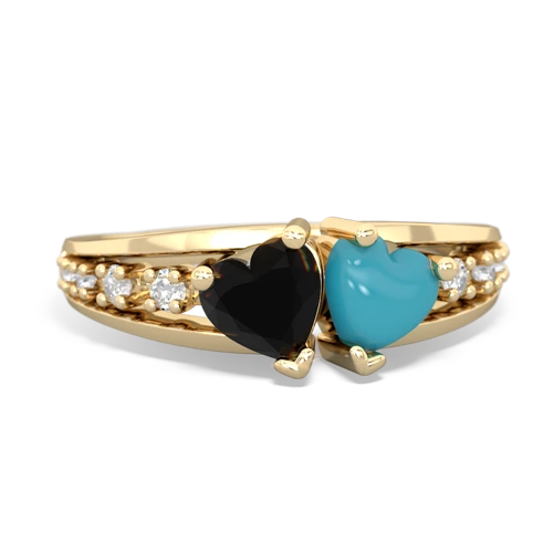 onyx-turquoise modern ring