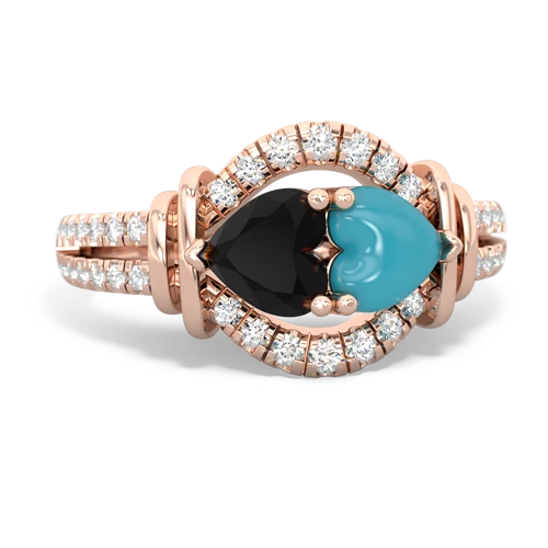 onyx-turquoise pave keepsake ring