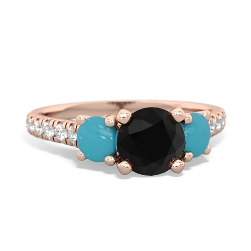 onyx-turquoise trellis pave ring