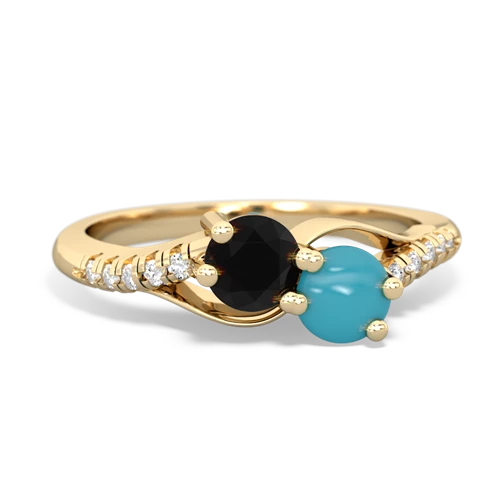 onyx-turquoise two stone infinity ring