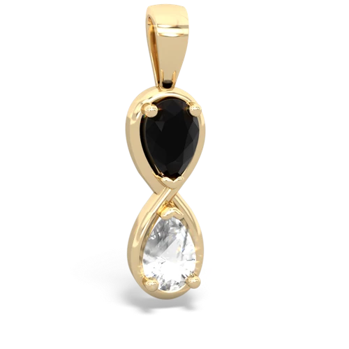 onyx-white topaz infinity pendant