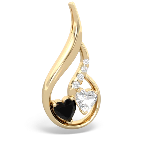onyx-white topaz keepsake swirl pendant