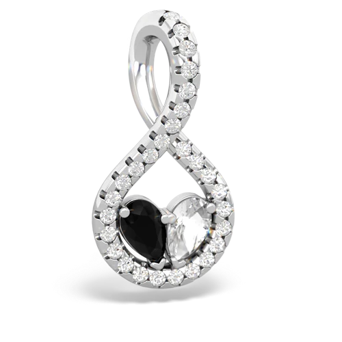 onyx-white topaz pave twist pendant