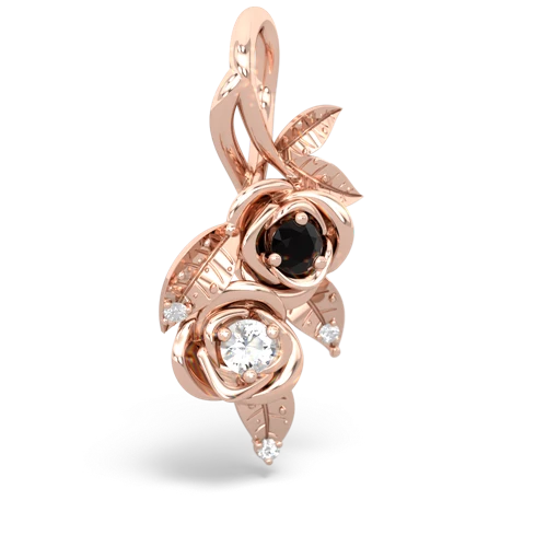 onyx-white topaz rose vine pendant
