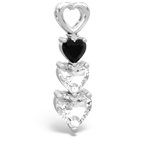onyx-white topaz three stone pendant