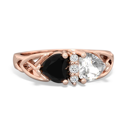 onyx-white topaz celtic ring