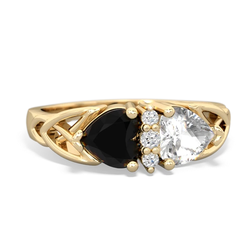 onyx-white topaz celtic ring