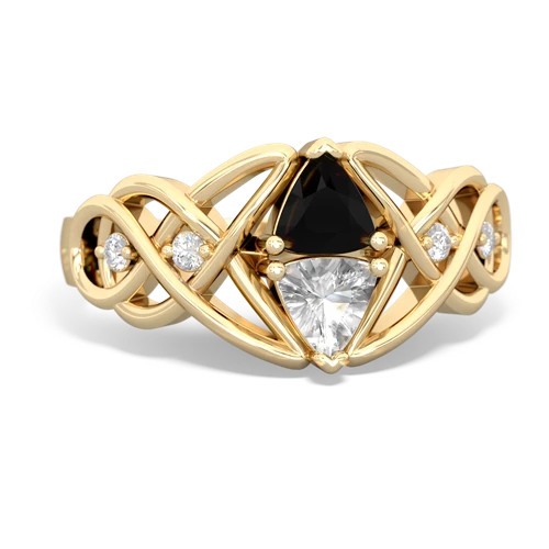 onyx-white topaz celtic knot ring