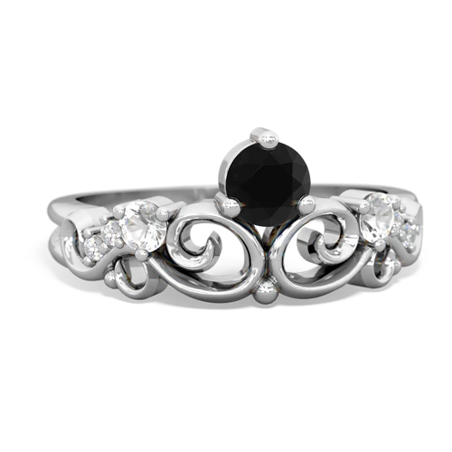 onyx-white topaz crown keepsake ring